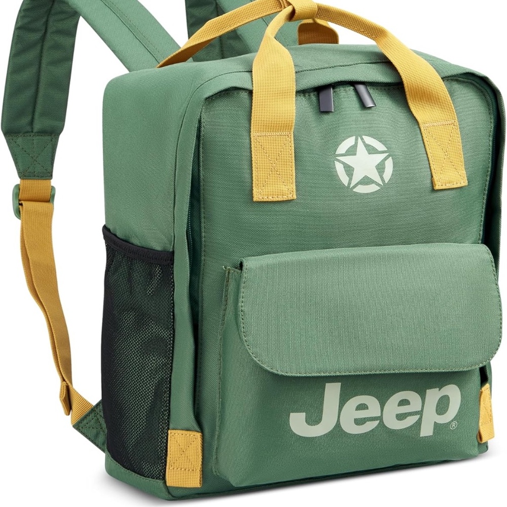 Jeep JS014D Laptop Travel Backpack Army Green 14” Small Youth Rugged Day Bag NWT